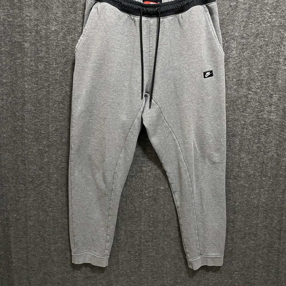 Nike Pants Mens Large Gray Optic Fleece Joggers Sportswear Athletic Sweat Modern